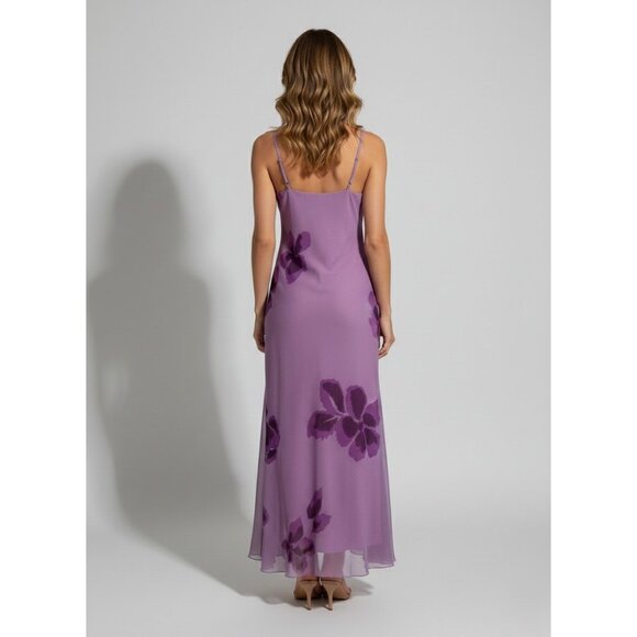 Vintage 90s NWT Purple Floral Maxi Slip Dress M| Y2K Grunge Fairycore Whimsigoth - Picture 7 of 13